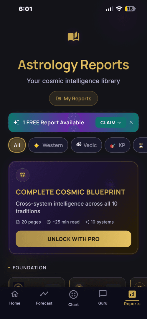 Deep multi-page PDF astrology reports across all systems